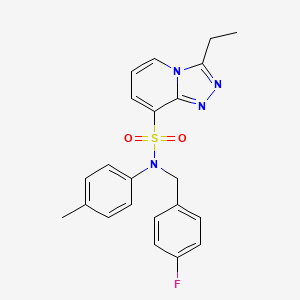 molecular formula C22H21FN4O2S B2661407 3-ethyl-N-(4-fluorobenzyl)-N-(p-tolyl)-[1,2,4]triazolo[4,3-a]pyridine-8-sulfonamide CAS No. 1251546-94-7