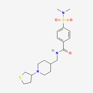 molecular formula C19H29N3O3S2 B2661411 4-(N,N-二甲基磺酰氨基)-N-((1-(四氢噻吩-3-基)哌啶-4-基甲基)苯甲酰胺 CAS No. 2034444-47-6