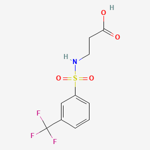 molecular formula C10H10F3NO4S B2661413 3-[3-(Trifluoromethyl)benzenesulfonamido]propanoic acid CAS No. 612042-13-4