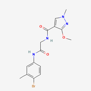 molecular formula C15H17BrN4O3 B2661418 N-(2-((4-bromo-3-methylphenyl)amino)-2-oxoethyl)-3-methoxy-1-methyl-1H-pyrazole-4-carboxamide CAS No. 1351588-93-6