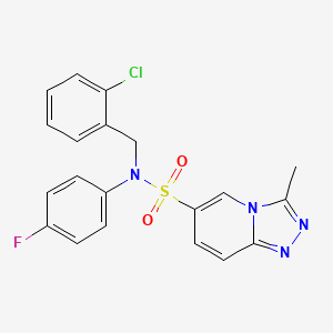 molecular formula C20H16ClFN4O2S B2661420 N-(2-chlorobenzyl)-N-(4-fluorophenyl)-3-methyl[1,2,4]triazolo[4,3-a]pyridine-6-sulfonamide CAS No. 1251620-66-2