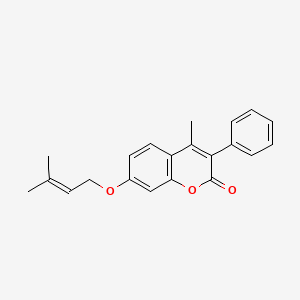 molecular formula C21H20O3 B2661421 4-甲基-7-[(3-甲基丁-2-烯-1-基)氧基]-3-苯基-2H-香豆素-2-酮 CAS No. 869079-92-5