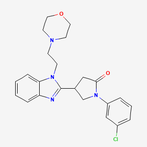 molecular formula C23H25ClN4O2 B2661427 1-(3-chlorophenyl)-4-(1-(2-morpholinoethyl)-1H-benzo[d]imidazol-2-yl)pyrrolidin-2-one CAS No. 890641-63-1