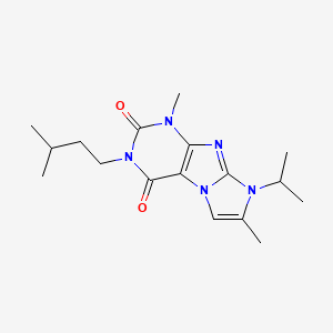 molecular formula C17H25N5O2 B2661430 4,7-二甲基-2-(3-甲基丁基)-6-异丙基嘌呤[7,8-a]咪唑-1,3-二酮 CAS No. 904372-21-0