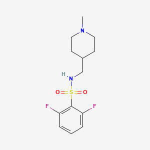 molecular formula C13H18F2N2O2S B2661436 2,6-二氟-N-((1-甲基哌啶-4-基)甲基)苯磺酰胺 CAS No. 1210158-88-5