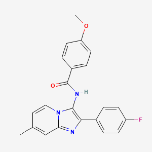N-[2-(4-fluorophenyl)-7-methylimidazo[1,2-a]pyridin-3-yl]-4-methoxybenzamide