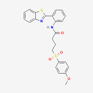 molecular formula C24H22N2O4S2 B2661448 N-(2-(benzo[d]thiazol-2-yl)phenyl)-4-((4-methoxyphenyl)sulfonyl)butanamide CAS No. 941926-26-7