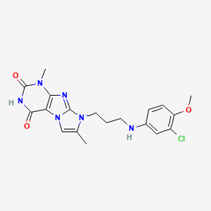 8-(3-((3-chloro-4-methoxyphenyl)amino)propyl)-1,7-dimethyl-1H-imidazo[2,1-f]purine-2,4(3H,8H)-dione