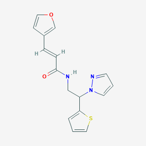 molecular formula C16H15N3O2S B2661455 (E)-N-(2-(1H-pyrazol-1-yl)-2-(thiophen-2-yl)ethyl)-3-(furan-3-yl)acrylamide CAS No. 2035003-81-5