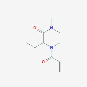 molecular formula C10H16N2O2 B2661458 3-Ethyl-1-methyl-4-prop-2-enoylpiperazin-2-one CAS No. 2224128-52-1