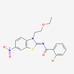 molecular formula C18H16BrN3O4S B2661461 (Z)-2-bromo-N-(3-(2-ethoxyethyl)-6-nitrobenzo[d]thiazol-2(3H)-ylidene)benzamide CAS No. 865173-59-7