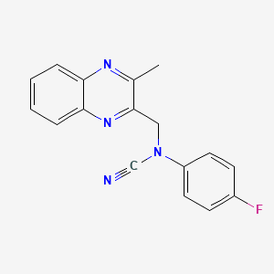 molecular formula C17H13FN4 B2661466 (4-Fluorophenyl)-[(3-methylquinoxalin-2-yl)methyl]cyanamide CAS No. 1825570-06-6