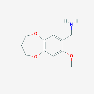 molecular formula C11H15NO3 B2661469 1-(8-methoxy-3,4-dihydro-2H-1,5-benzodioxepin-7-yl)methanamine CAS No. 924861-79-0