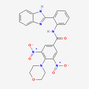 molecular formula C24H20N6O6 B2661483 N-(2-(1H-benzo[d]imidazol-2-yl)phenyl)-4-morpholino-3,5-dinitrobenzamide CAS No. 330675-71-3