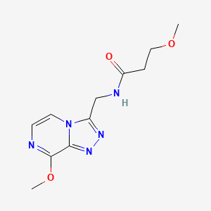 molecular formula C11H15N5O3 B2661491 3-methoxy-N-((8-methoxy-[1,2,4]triazolo[4,3-a]pyrazin-3-yl)methyl)propanamide CAS No. 2034546-79-5
