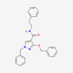 molecular formula C26H25N3O2 B2661496 1-benzyl-3-(benzyloxy)-N-phenethyl-1H-pyrazole-4-carboxamide CAS No. 1014087-76-3