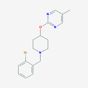 molecular formula C17H20BrN3O B2661497 2-[1-[(2-Bromophenyl)methyl]piperidin-4-yl]oxy-5-methylpyrimidine CAS No. 2380088-16-2