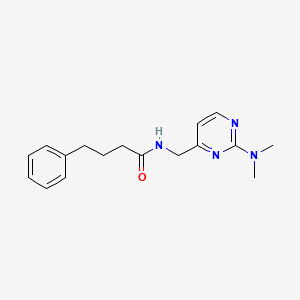 molecular formula C17H22N4O B2661504 N-((2-(二甲基氨基)嘧啶-4-基)甲基)-4-苯基丁酰胺 CAS No. 1796966-28-3