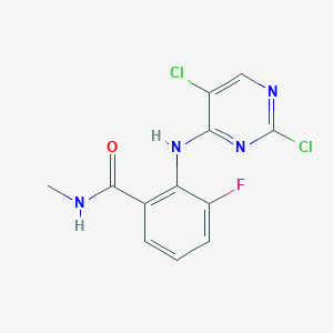molecular formula C12H9Cl2FN4O B2661507 2-(2,5-Dichloropyrimidin-4-ylamino)-3-fluoro-N-methyl-benzamide CAS No. 959246-74-3