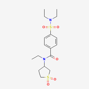 molecular formula C17H26N2O5S2 B2661515 4-(N,N-二乙基磺酰氨基)-N-(1,1-二氧代-四氢噻吩-3-基)-N-乙基苯甲酰胺 CAS No. 898425-75-7