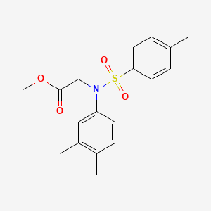 molecular formula C18H21NO4S B2661522 Methyl N-(3,4-dimethylphenyl)-N-[(4-methylphenyl)sulfonyl]glycinate CAS No. 503839-10-9
