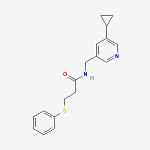 N-[(5-cyclopropylpyridin-3-yl)methyl]-3-(phenylsulfanyl)propanamide
