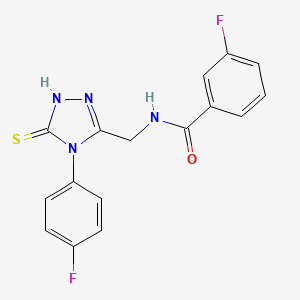 molecular formula C16H12F2N4OS B2661535 3-fluoro-N-((4-(4-fluorophenyl)-5-thioxo-4,5-dihydro-1H-1,2,4-triazol-3-yl)methyl)benzamide CAS No. 391886-45-6