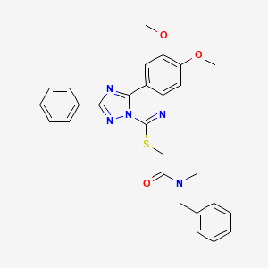 N-benzyl-2-((8,9-dimethoxy-2-phenyl-[1,2,4]triazolo[1,5-c]quinazolin-5-yl)thio)-N-ethylacetamide
