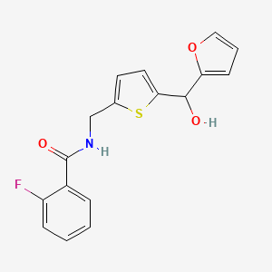 2-fluoro-N-((5-(furan-2-yl(hydroxy)methyl)thiophen-2-yl)methyl)benzamide