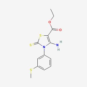 Ethyl 4-amino-3-(3-methylsulfanylphenyl)-2-sulfanylidene-1,3-thiazole-5-carboxylate