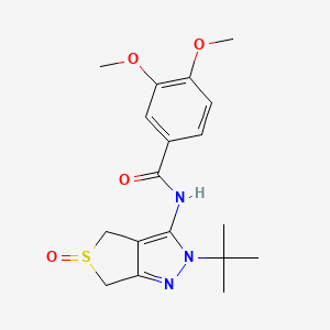 N-(2-tert-butyl-5-oxo-4,6-dihydrothieno[3,4-c]pyrazol-3-yl)-3,4-dimethoxybenzamide