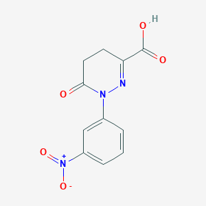 molecular formula C11H9N3O5 B2661546 1-(3-Nitrophenyl)-6-oxo-4,5-dihydropyridazine-3-carboxylic acid CAS No. 1152540-95-8