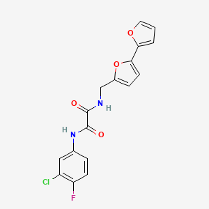 molecular formula C17H12ClFN2O4 B2661547 N1-([2,2'-bifuran]-5-ylmethyl)-N2-(3-chloro-4-fluorophenyl)oxalamide CAS No. 2034594-50-6