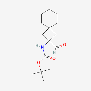 molecular formula C15H25NO3 B2661548 Tert-butyl N-(2-formylspiro[3.5]nonan-2-yl)carbamate CAS No. 2470435-94-8