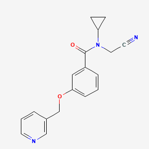 molecular formula C18H17N3O2 B2661549 N-(cyanomethyl)-N-cyclopropyl-3-[(pyridin-3-yl)methoxy]benzamide CAS No. 1252405-85-8