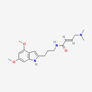 molecular formula C19H27N3O3 B2661550 (E)-N-[3-(4,6-Dimethoxy-1H-indol-2-yl)propyl]-4-(dimethylamino)but-2-enamide CAS No. 2411333-38-3