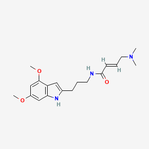 (E)-N-[3-(4,6-Dimethoxy-1H-indol-2-yl)propyl]-4-(dimethylamino)but-2-enamide