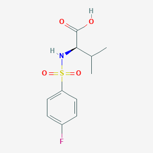 molecular formula C11H14FNO4S B2661553 D-缬氨酸, N-[(4-氟苯基)磺酰]- CAS No. 190275-60-6