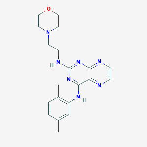 molecular formula C20H25N7O B2661554 N4-(2,5-二甲基苯基)-N2-(2-吗啉基乙基)喹啉-2,4-二胺 CAS No. 946349-61-7
