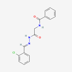 molecular formula C16H14ClN3O2 B2661560 (E)-N-(2-(2-(2-chlorobenzylidene)hydrazinyl)-2-oxoethyl)benzamide CAS No. 137204-95-6