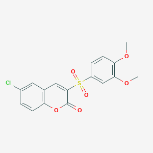 molecular formula C17H13ClO6S B2661566 6-chloro-3-[(3,4-dimethoxyphenyl)sulfonyl]-2H-chromen-2-one CAS No. 866347-86-6