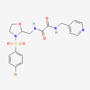 molecular formula C18H19BrN4O5S B2661567 N1-((3-((4-bromophenyl)sulfonyl)oxazolidin-2-yl)methyl)-N2-(pyridin-4-ylmethyl)oxalamide CAS No. 868981-02-6
