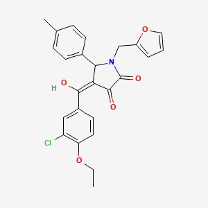 molecular formula C25H22ClNO5 B2661577 4-(3-chloro-4-ethoxybenzoyl)-1-[(furan-2-yl)methyl]-3-hydroxy-5-(4-methylphenyl)-2,5-dihydro-1H-pyrrol-2-one CAS No. 867136-63-8
