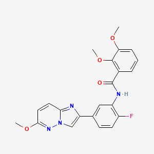 molecular formula C22H19FN4O4 B2661580 N-(2-fluoro-5-(6-methoxyimidazo[1,2-b]pyridazin-2-yl)phenyl)-2,3-dimethoxybenzamide CAS No. 955543-06-3