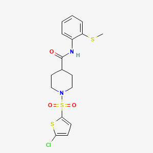 molecular formula C17H19ClN2O3S3 B2661588 1-((5-chlorothiophen-2-yl)sulfonyl)-N-(2-(methylthio)phenyl)piperidine-4-carboxamide CAS No. 920229-24-9