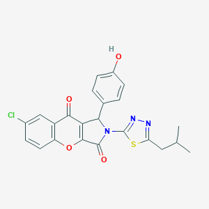 molecular formula C23H18ClN3O4S B266159 7-Chloro-1-(4-hydroxyphenyl)-2-(5-isobutyl-1,3,4-thiadiazol-2-yl)-1,2-dihydrochromeno[2,3-c]pyrrole-3,9-dione 