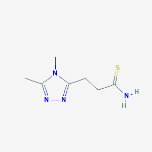 molecular formula C7H12N4S B2661595 3-(dimethyl-4H-1,2,4-triazol-3-yl)propanethioamide CAS No. 2287333-37-1