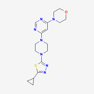 molecular formula C17H23N7OS B2661602 4-[6-[4-(5-Cyclopropyl-1,3,4-thiadiazol-2-yl)piperazin-1-yl]pyrimidin-4-yl]morpholine CAS No. 2415533-13-8