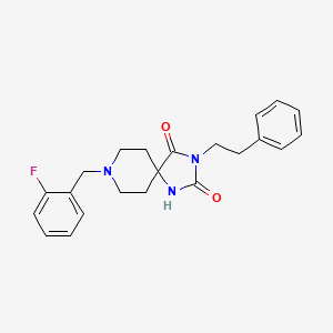 molecular formula C22H24FN3O2 B2661604 8-(2-氟苄基)-3-苯乙基-1,3,8-三氮杂螺[4.5]癸烷-2,4-二酮 CAS No. 1021100-11-7