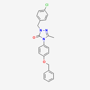 molecular formula C23H20ClN3O2 B2661607 4-[4-(benzyloxy)phenyl]-2-(4-chlorobenzyl)-5-methyl-2,4-dihydro-3H-1,2,4-triazol-3-one CAS No. 860786-56-7